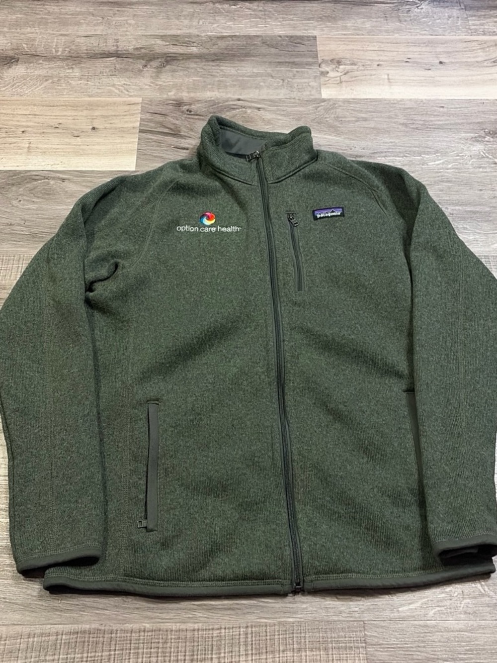 Patagonia Olive Green Full-Zip Lightweight Fleece Jacket